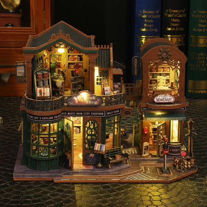 MiniJoyly™ Retro Book City – DIY Wooden Book Nook Kit