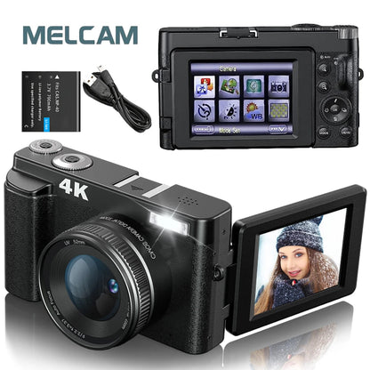 MELCAM™ 4K Digital Camera – 48MP Autofocus Vlogging Cam with Flip Screen