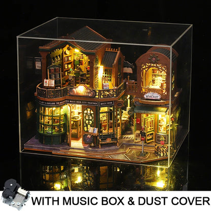 MiniJoyly™ Retro Book City – DIY Wooden Book Nook Kit