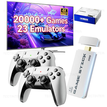 Retro Wireless Game Stick Pro — 20,000 Games, 4K Plug & Play