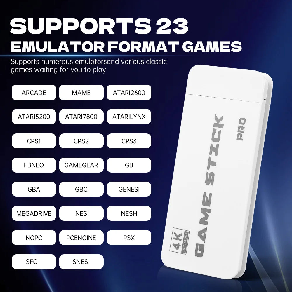 Retro Wireless Game Stick Pro — 20,000 Games, 4K Plug & Play
