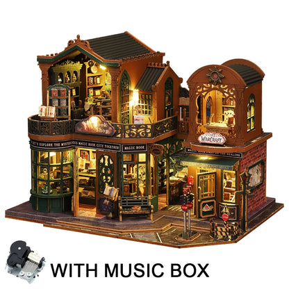 MiniJoyly™ Retro Book City – DIY Wooden Book Nook Kit