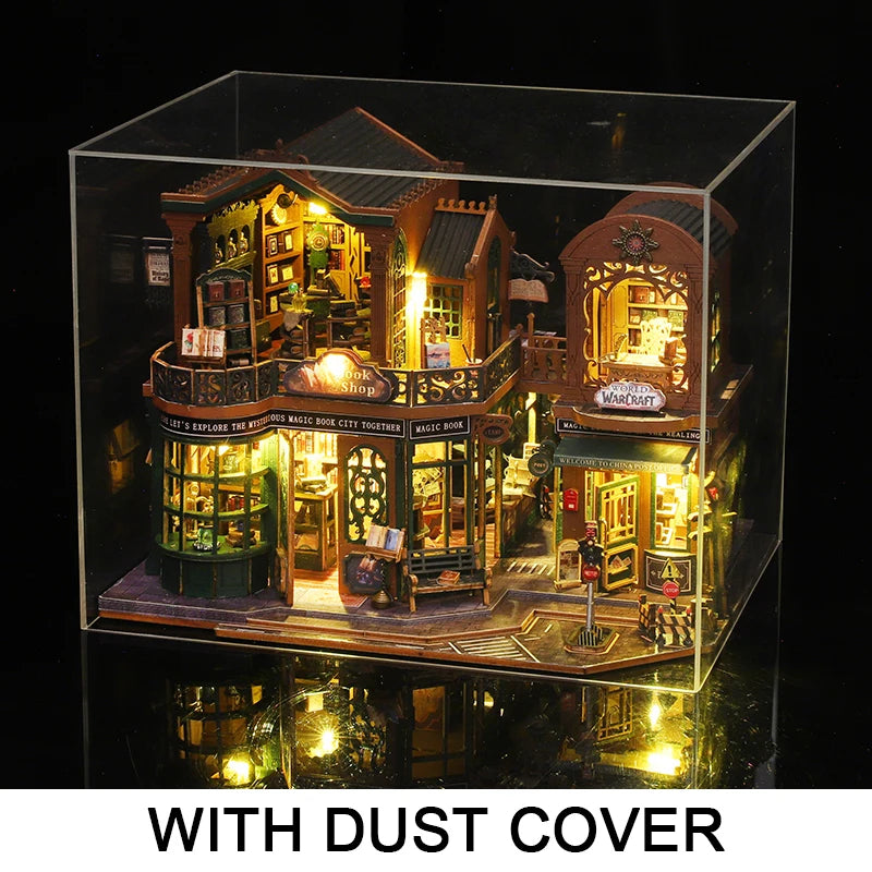 MiniJoyly™ Retro Book City – DIY Wooden Book Nook Kit